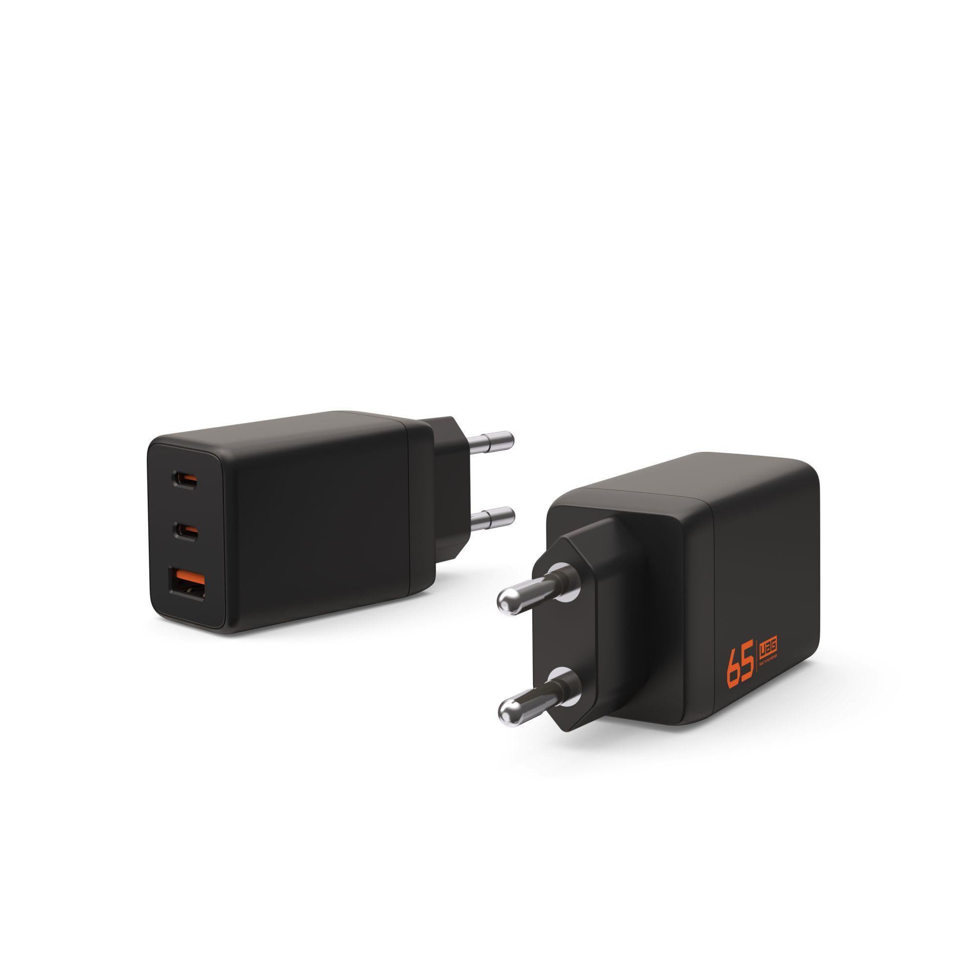 UAG Urban Armor Gear SRGE GaN Wand-Ladegerät 65W PD 2x USB-C / 1x USB-A schwarz