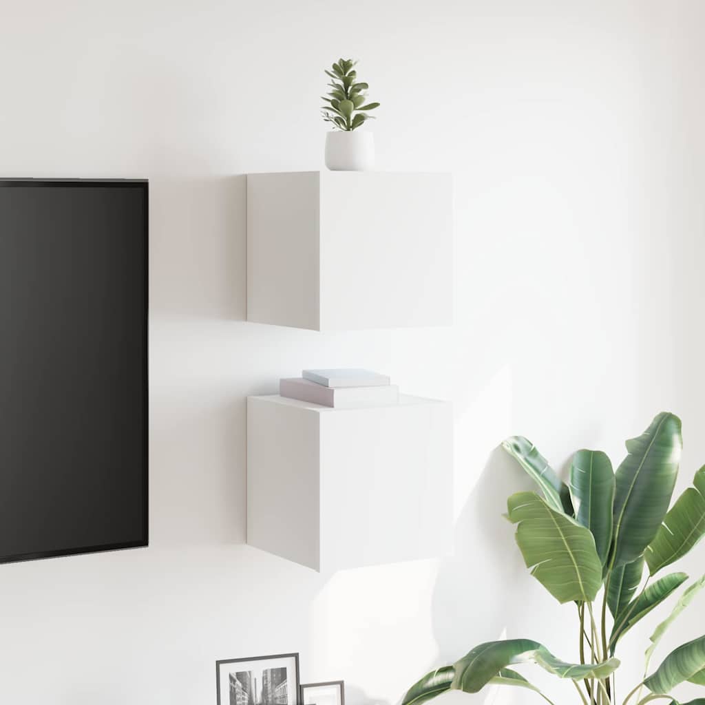 vidaXL Meubles TV muraux 2 pcs Blanc 30,5x30x30 cm