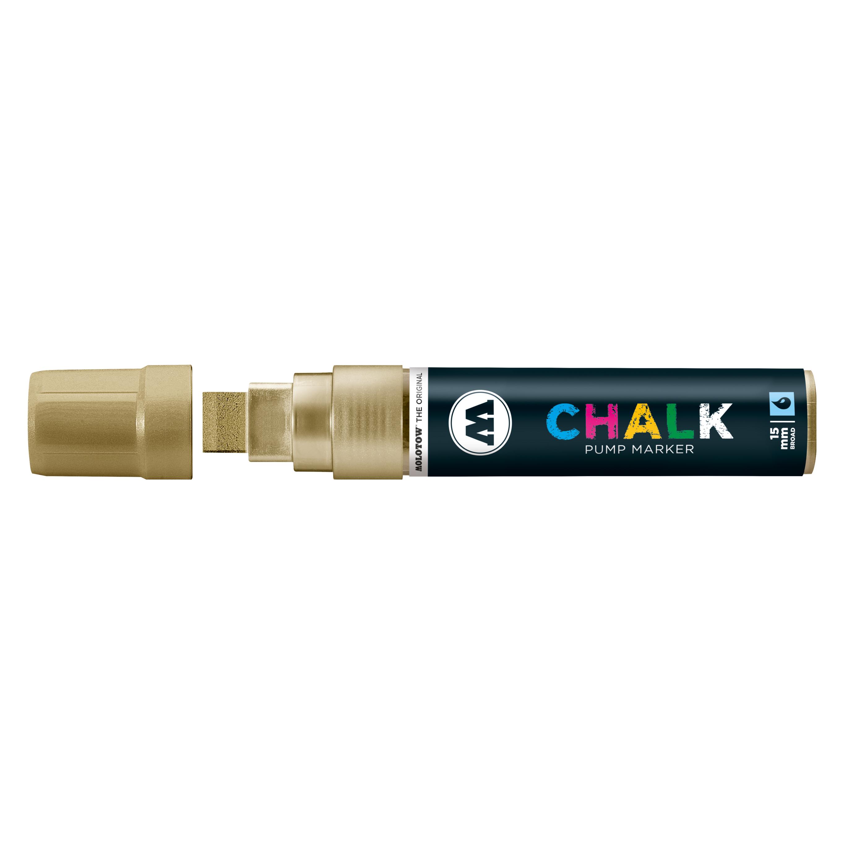 Molotow Windowmarker Chalk nachfüllbar 15mm metallic gold (1x) (MO628002)
