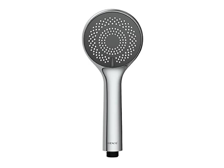 WENKO Wasserspar Duschkopf Watersaving, Handbrause mit Wasserspar-System, 3 Strahlarten, Ø 9,5 cm, ABS, Chrom