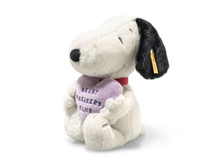 Steiff Knuffel Snoopy Heartbreakers Club, schattig knuffeldier, jongens, meisjes en baby's vanaf 0 maanden, Friends, pluche dier 22 cm, wit, 024450