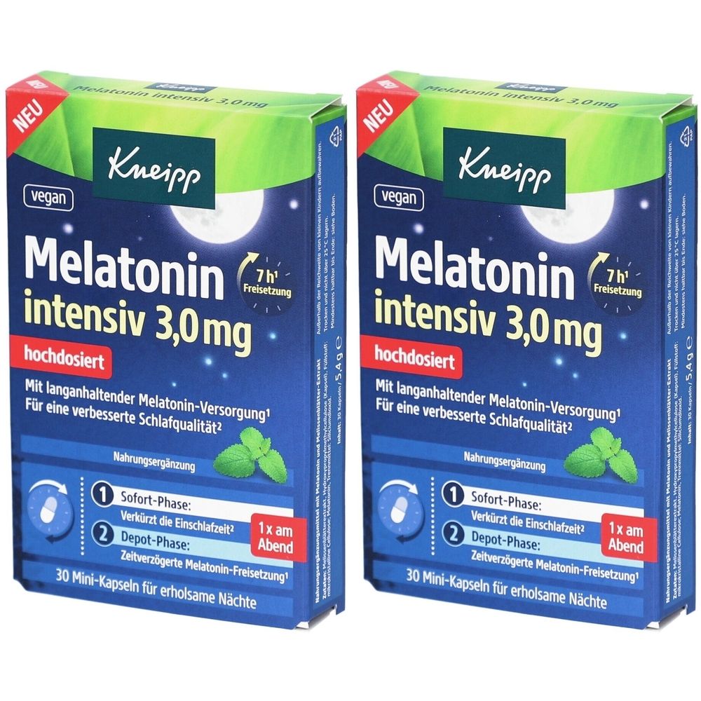 Kneipp Melatonin intensiv 3,0 mg Kapseln 2x 2x30 St