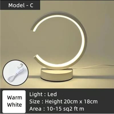 Uplift Picks Modern Dimmable LED Ring Table Lamp Creates Soft Elegant Ambiance Anywhere white (model C) warm White