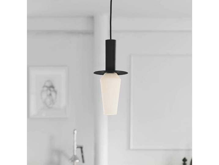 DESIGN BY US Designer Hängeleuchte Harakiri, dimmbar, schwarz, für Wohn- / Esszimmer, Glas, Design