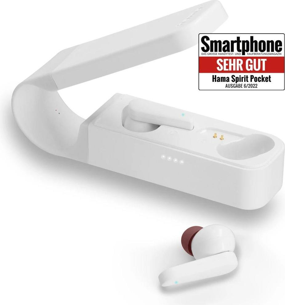 Hama Spirit Pocket True Wireless Stereo TWS hoofdtelefoon met microfoon, wit