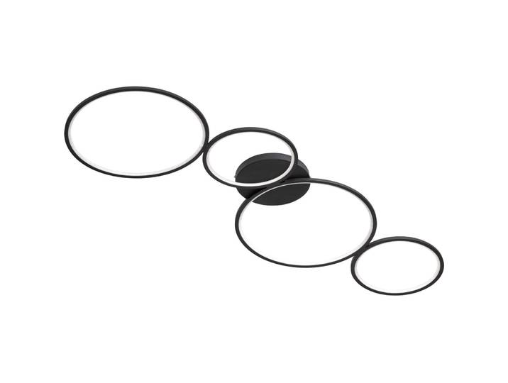 Deckenlampe Albiana schwarz matt Metall 4800 lm Dimmbar B 97 cm - LED - Lichtfarbe: Warmweiss- LED Energiesparlampe