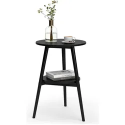 Vicco, Couchtisch + Beistelltisch, Couchtisch Rondal, Schwarz, 38 x 38 cm (38 x 38 x 55 cm)