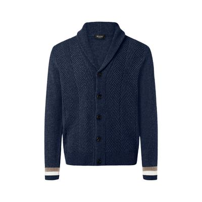 Strickjacke MAERZ MUENCHEN "Maerz Muenchen 567201 Strickjacke Herren Bekleidung", Herren, Gr. 58, blau, 100% Schurwolle, Strickjacken Strickjacke