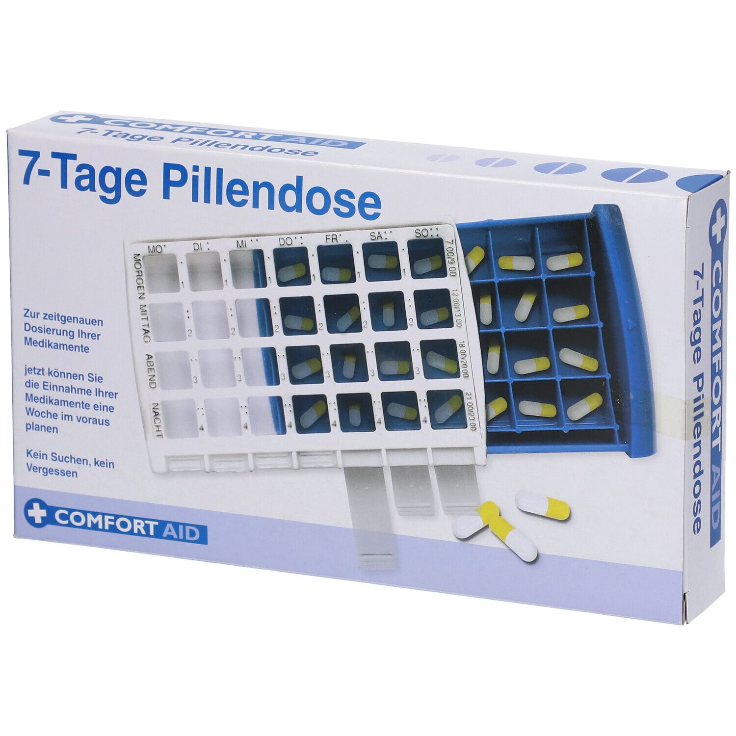 Pillendose f.7 Tage m.28 Fächern 1 St Box