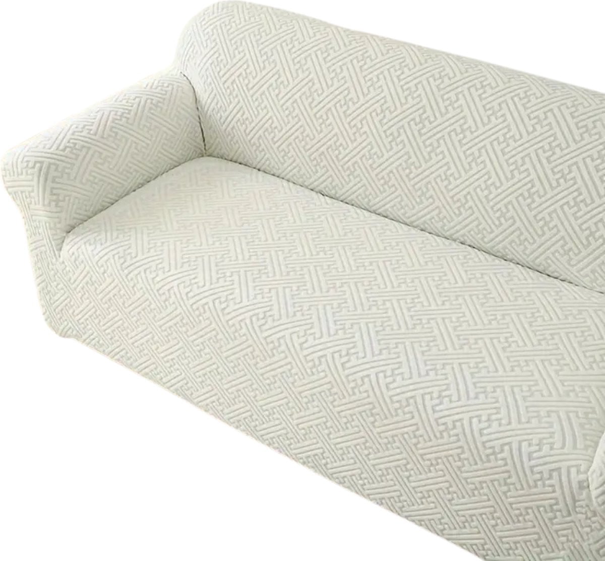 Nivard Bankhoes Stretch Sofa Cover - Wit - Enkel