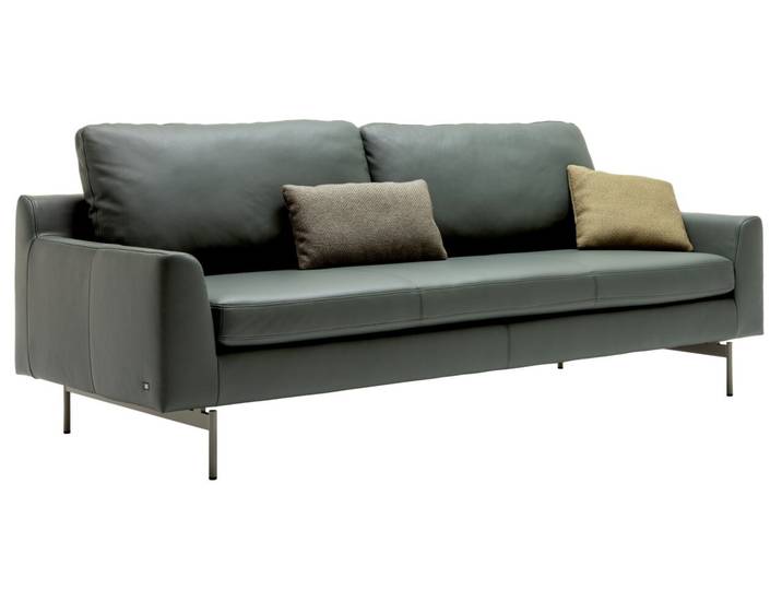 Rolf Benz Sofa 4er 510 MIOKO, grün-grau, Leder