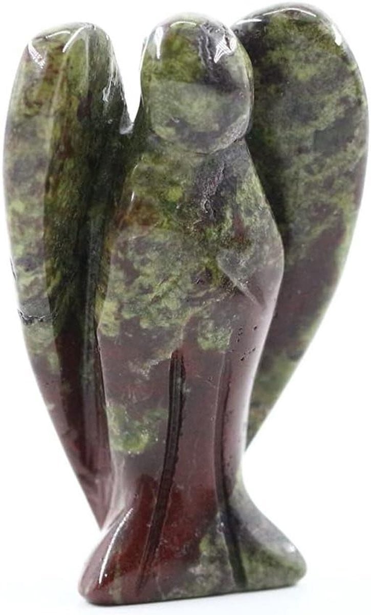 Handgesneden Rozenkwarts Engel Kristallen Beeldje - Roze - Hoogte: 4 cm