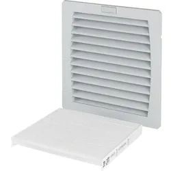 Eaton 167297 Filterlüfter, UV-beständiger Kunststoff, Luftmenge freiblasend 100/110 m3/h, Ausschnitt 177 x 177 mm, Schutzart IP55 E-FAN3-55