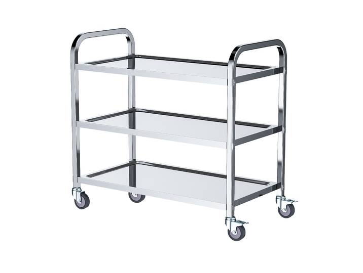 Chariot de cuisine à 3 niveaux avec roulettes, 75x40x83.5/95x50x95 cm, roulement silencieux, pour cliniques, hôtels et salons de beauté