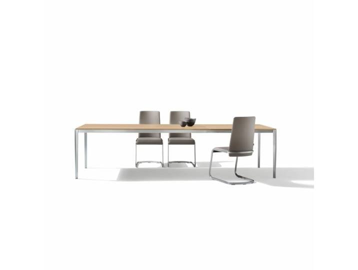 TEAM 7 Naturholzmöbel Tak Auszugstisch – Eiche, Eiche wild oder Nussbaum - Eiche Weißöl - Edelstahl finish Ausziehfunktion Modern, Natur, Zeitlos