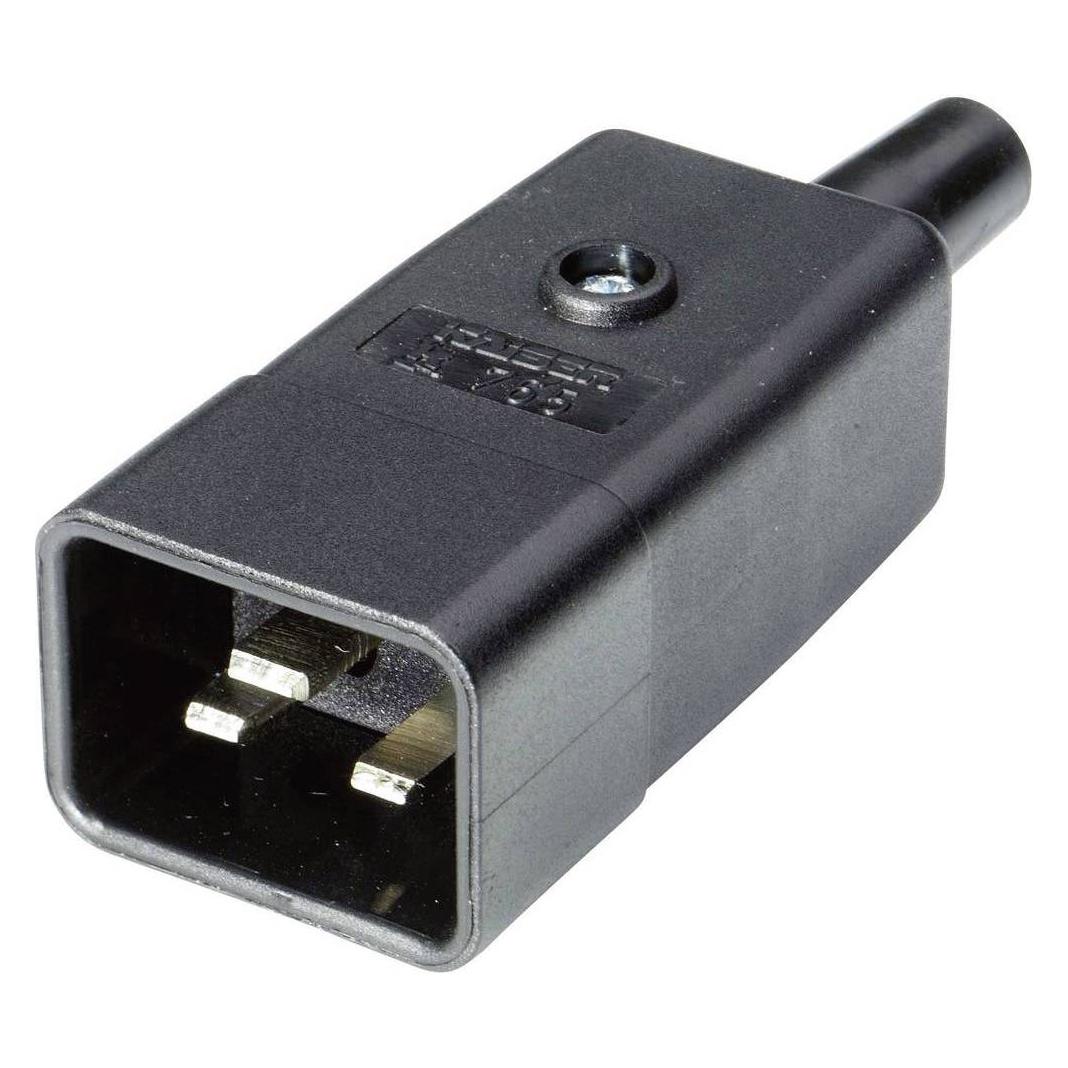 Kaiser 765/sw/C Kaltgeräte-Steckverbinder 765 Stecker, gerade Gesamtpolzahl: 2 + (765/sw/C)