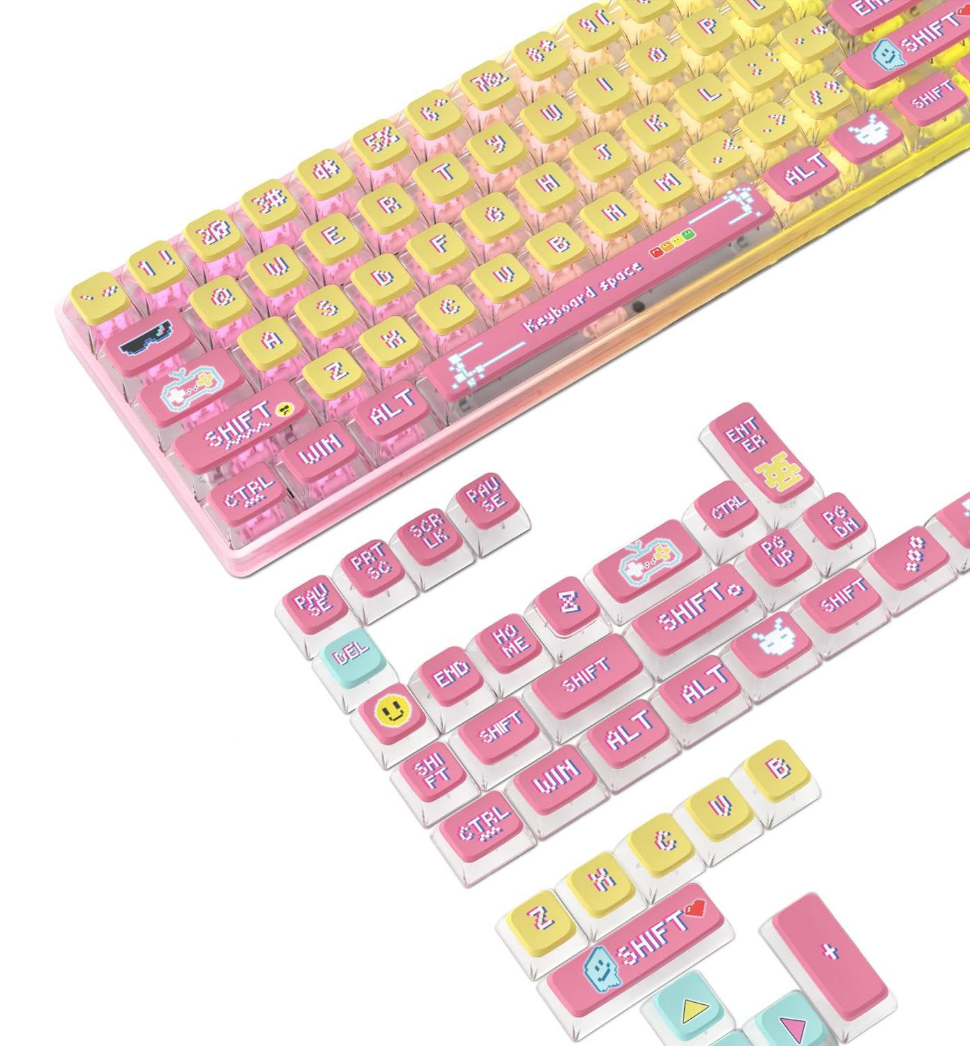 Selius 120 Toetsen PBT Pudding Keycaps Set, ASA Profiel, ANSI US Layout voor mechanische toetsenborden