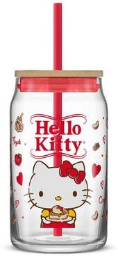 JoyJolt Hello Kitty® and Friends Favorite Flavor Glass Tumbler with Bamboo Lid and Straw