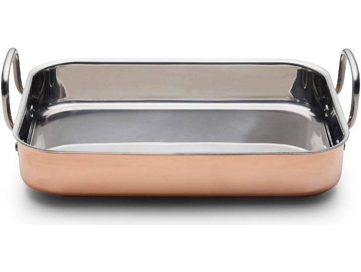 Bräter Bräter 35 x 25.5 x 6.3 cm , rosa (kupfer), B:25,5cm H:6,3cm Ø:35cm, Töpfe, Bräter