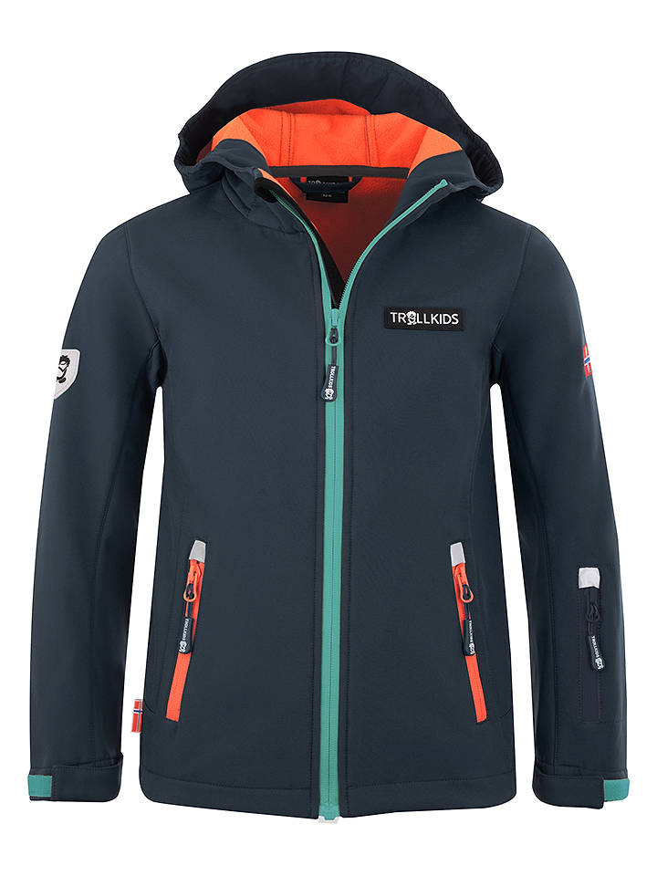 Trollkids Softshelljacke "Oslofjord" in Petrol - 116