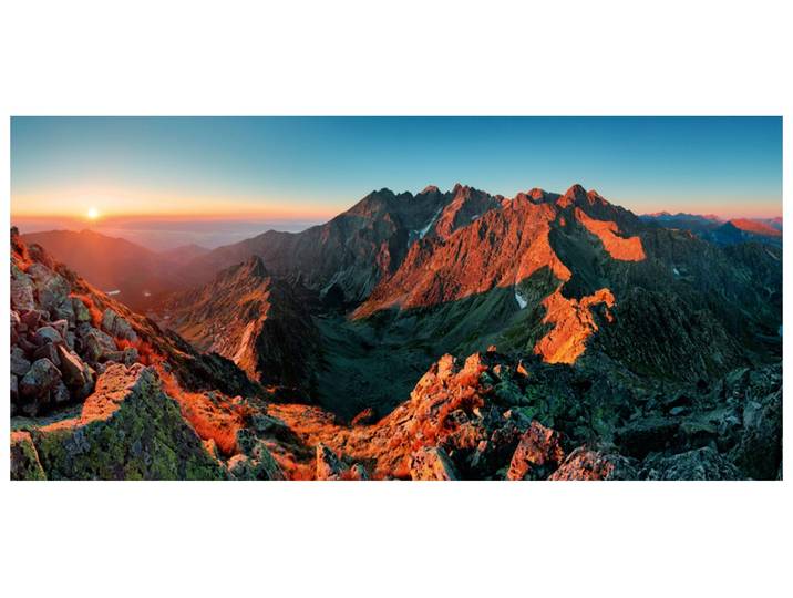 Alubild Berge im Sonnenaufgang image LAND