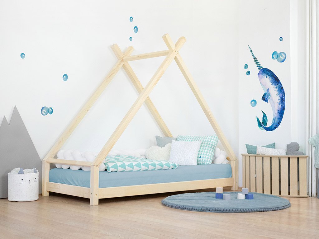 Kinderhausbett TAHUKA in Tipi-Form 120x190 cm Marineblau
