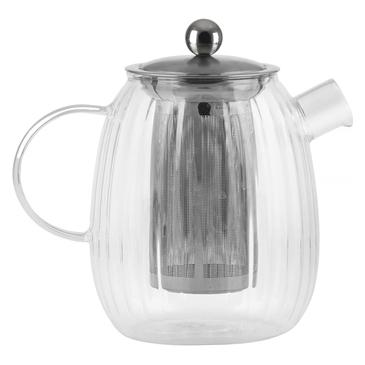 Vialli Design Tulpenförmiger Krug mit Edelstahl-Siebeinsatz, matt silber, 1 l (1 l) (53495442)