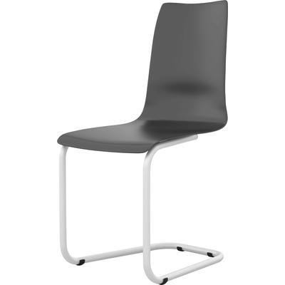 Freischwinger TOJO "stuhl", schwarz (schwarz, weiß beschichtet), B:45cm H:90cm T:50cm, Polypropylen, Stühle, Freischwinger, mit weißem Gestell