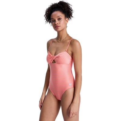 Badeanzug ROXY "Wavy Baby One-Piece", Damen, Gr. M, rosa (rot orange), Recycling-Polyester, Badeanzüge Badeanzug