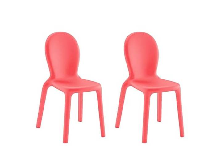 Produce Shop 2er-Set Stühle aus Polyethylen, Esszimmer Bar Restaurant, modernes Design Chloé - Rot