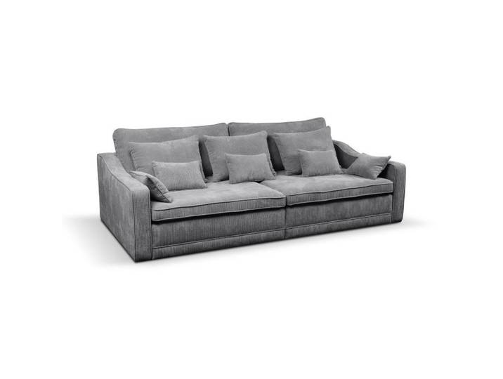 Mid.you Bigsofa, Grau, Textil, Füllung: Schaumstoffflocken,Schaumstoffflocken,Schaumstoffflocken, 276x71-92x137 cm, Stoffauswahl, Wohnzimmer, Sofas & Couches, Bigsofa