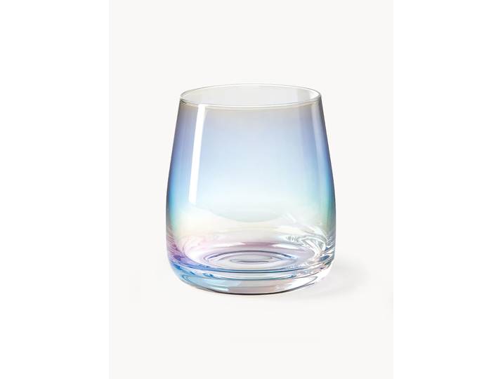 Verres à eau soufflés bouche Ellery, irisés, 4 pièces