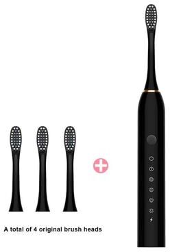Uplift Treasures Sonic Electric Toothbrush With 6 Modes USB Rechargeable black