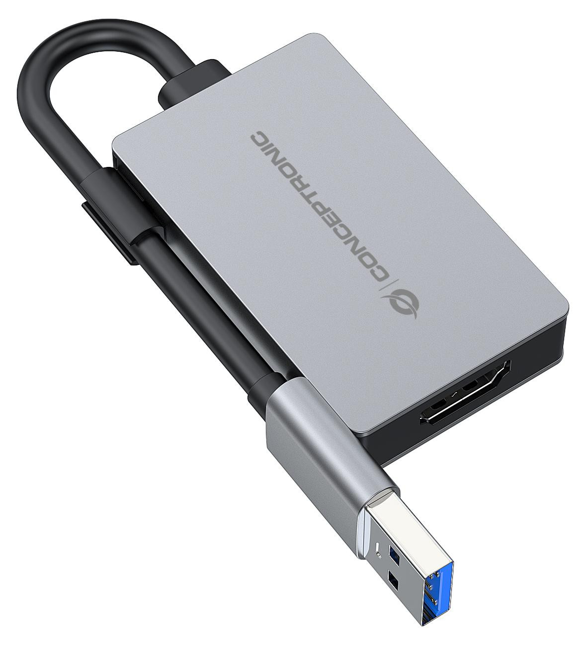 Conceptronic ABBY22G USB-C naar HDMI 1.4 Adapter, 1080P 60Hz, grijs