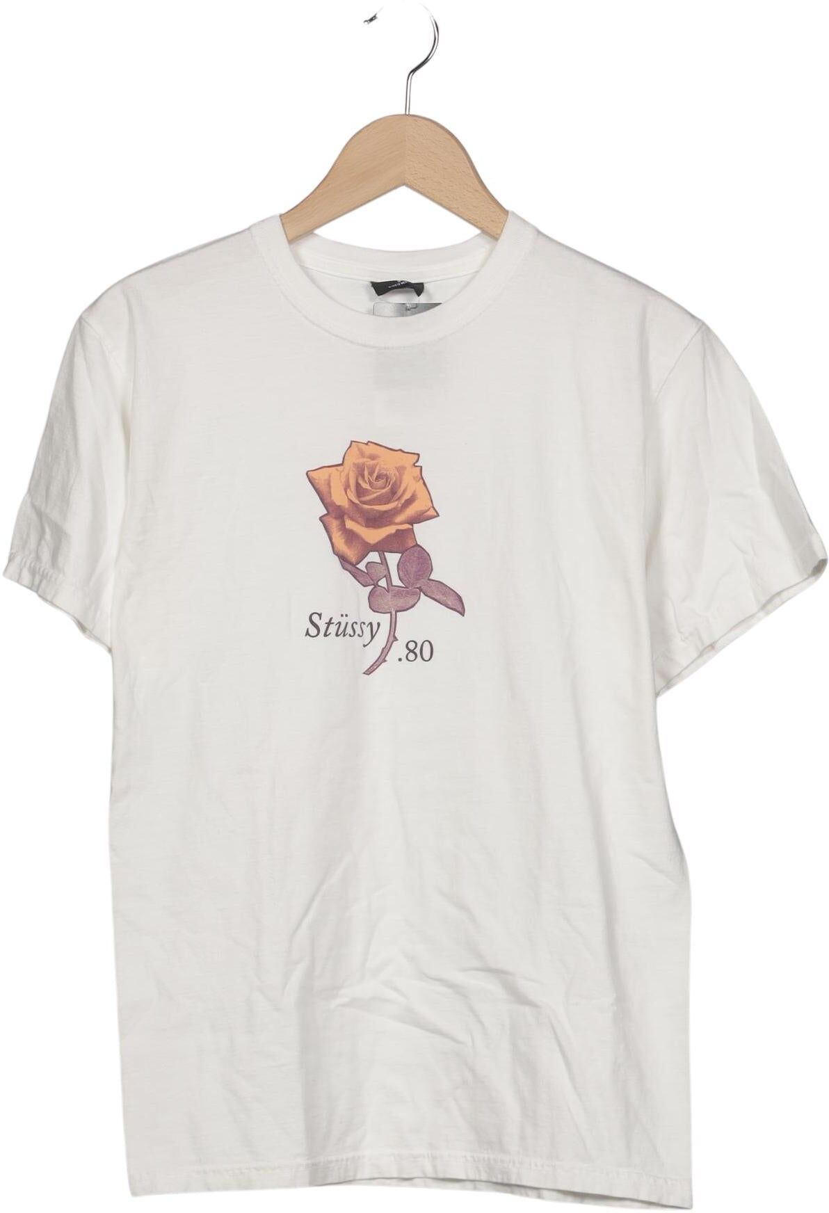 Stüssy Damen T-Shirt, Weiß, Gr. S, Baumwolle - Second Hand