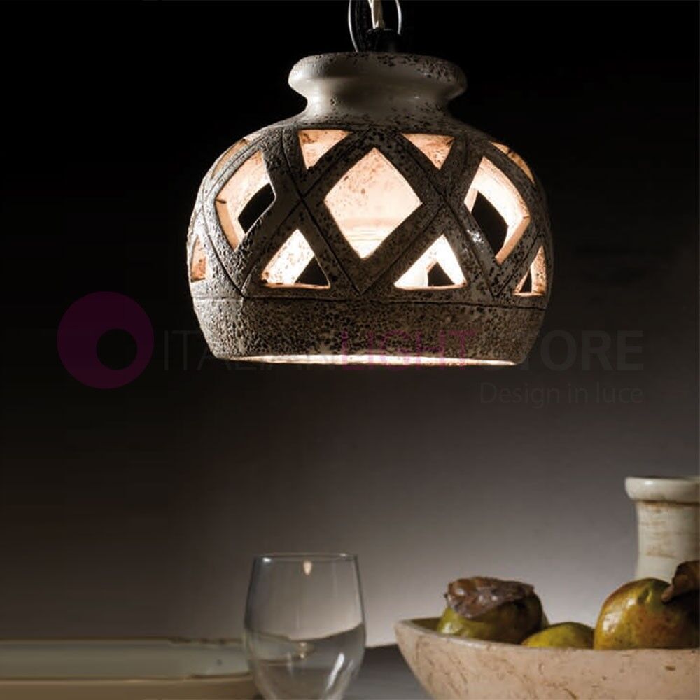 Sambuca Mini Sospensione A Lanterna Rustica In Ceramica D.17