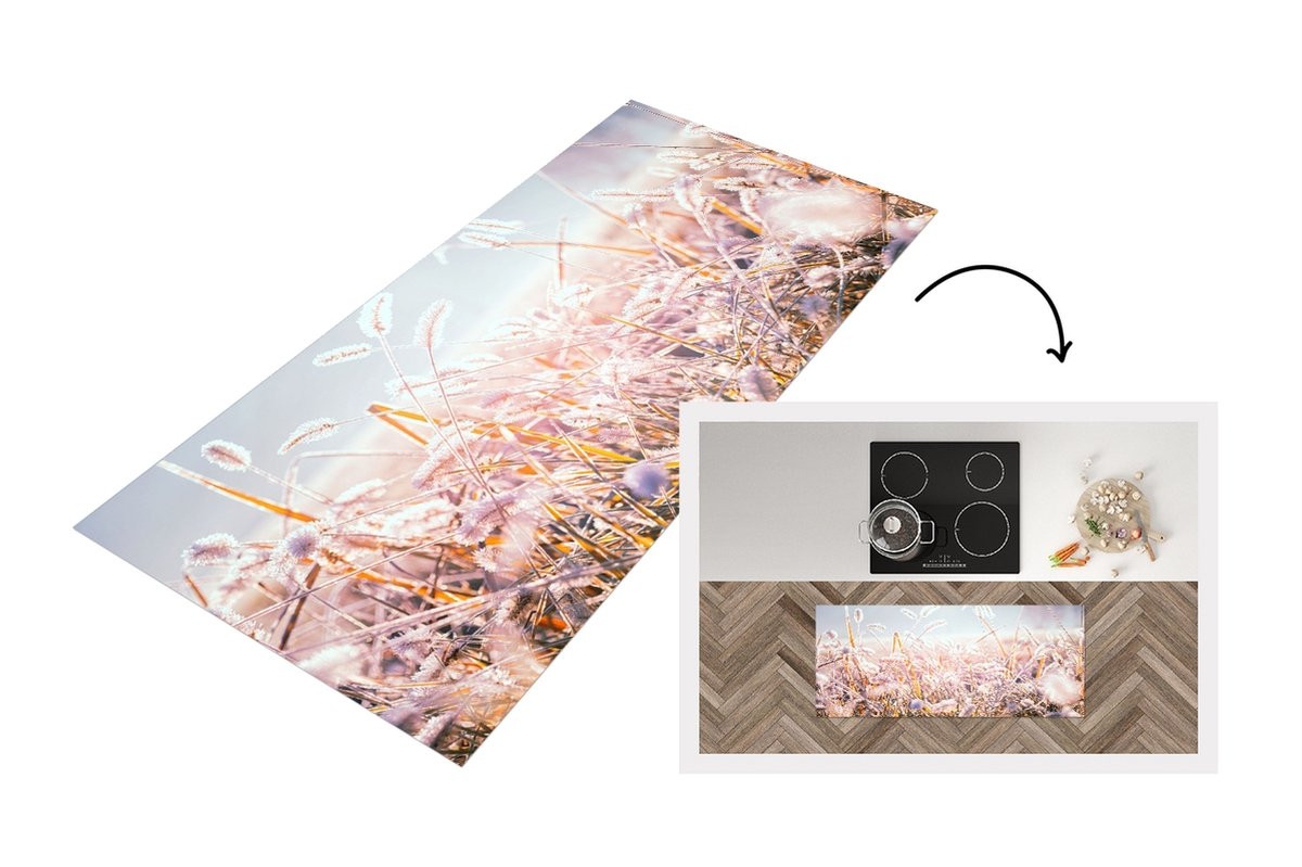Keukenloper Vinyl Gras Zon Winter - 120 x 50 cm