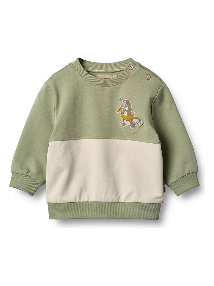 Wheat Sweatshirt "Carly" in Grün/ Creme - 68