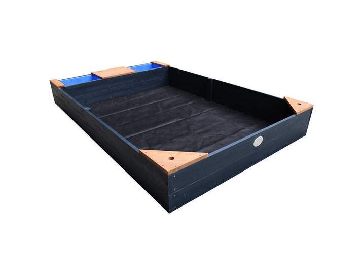 Sandkasten, Braun, Anthrazit, Holz, Hemlocktanne, 115x21.8x180 cm, unisex, mädchen, jungen, EN 71, CE, FSC 100%, hoher Rand, Freizeit & Co, Outdoor-Spielzeug, Sandkasten
