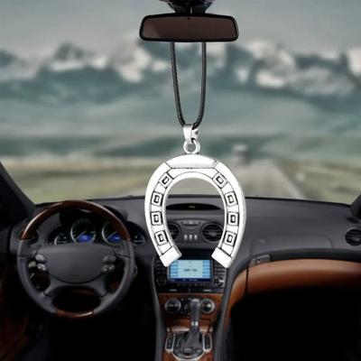 Inspired Finds Lucky Horseshoe Family Car Hanging Ornament For Rearview Mirror Decor Lucky Horseshoe Family Car Hanging Ornament For Rearview Mirror Decor