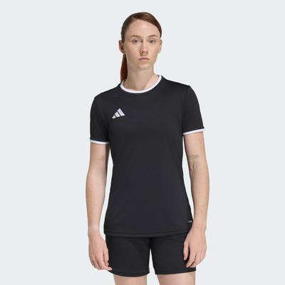 Fußballtrikot ADIDAS PERFORMANCE "ENTRADA26 TRIKOT", Damen, Gr. XL, schwarz (schwarz, weiß), Obermaterial: 100% Polyester, Rundhals, Trikots Fußballtrikot