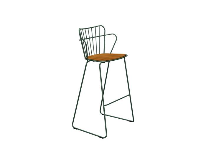 2er Set HOUE PAON Barstuhl Bambus/Stahlgestell