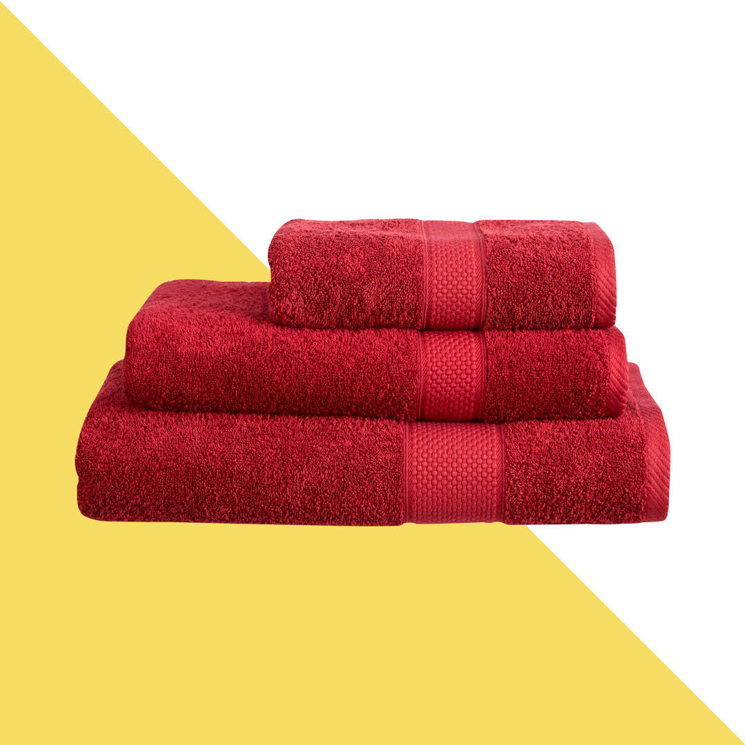 Hashtag Home Arelious Multi-Size Bale Burgundy Bath Towel;Hand Towel;Bath Sheet