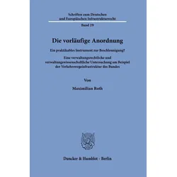 Die vorlufige Anordnung, Fachbücher von Maximilian Roth