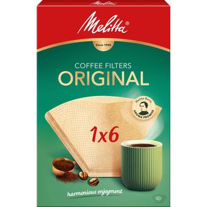Melitta Filtertüten Original 1x6, Größe 6, braun, 40 Stück