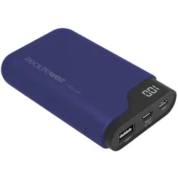 RealPower PB-7500C Navy Blue 7500 mAh Schwarz, Blau