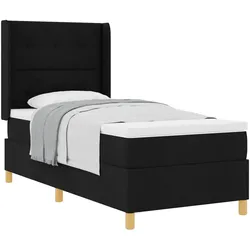 vidaXL, Boxspringbett, Boxspringbett Mit Matratze Stoff Schwarz (100 x 200 cm)