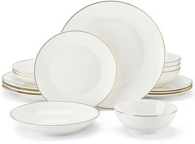 MALACASA 16-Piece New Bone China Dinnerware Set, Service for 4