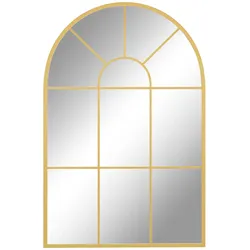 HOMCOM HOMCOM Wandspiegel Fensterspiegel 91 x 60 cm Dekorativ Spiegel mit Metallrahmen Gold