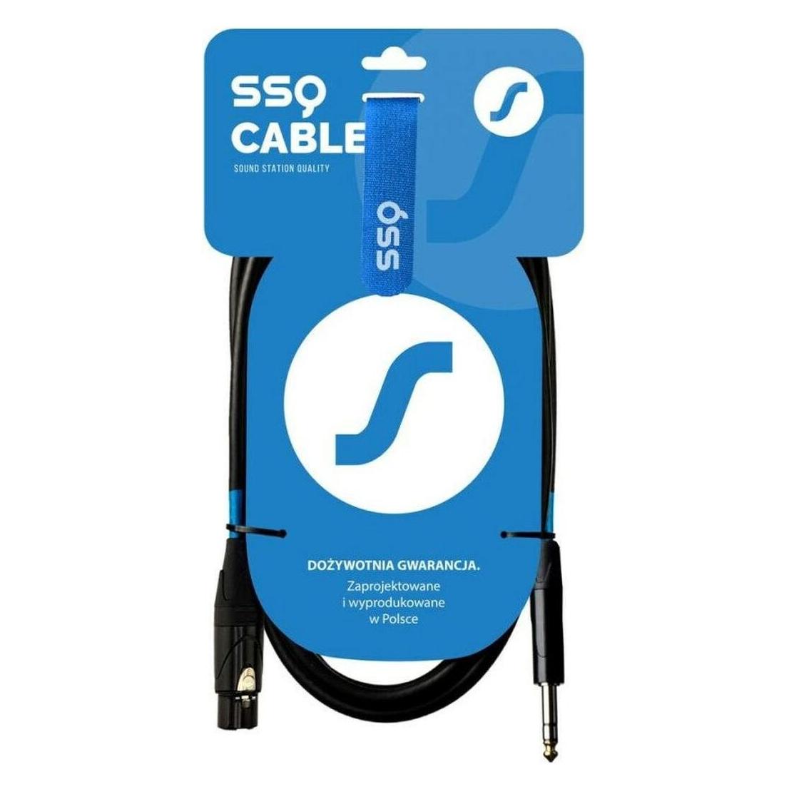 SSQ XLRJS3 - XLR żeński / Jack stereo 6 3mm (3 m, XLR Kabel) (SS-2061)